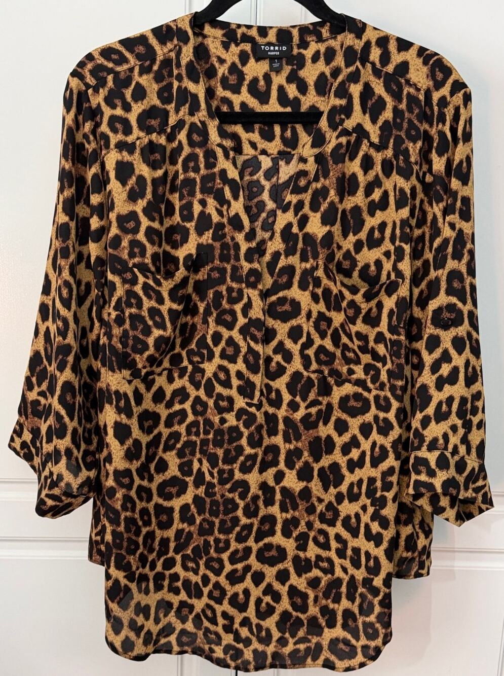 Torrid Harper Blouse in Animal Print 3/4 Sleeve Size 1X (14-16)